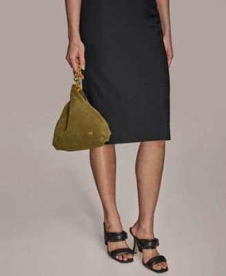 Lawrence Suede Wristlet with Chain Strap