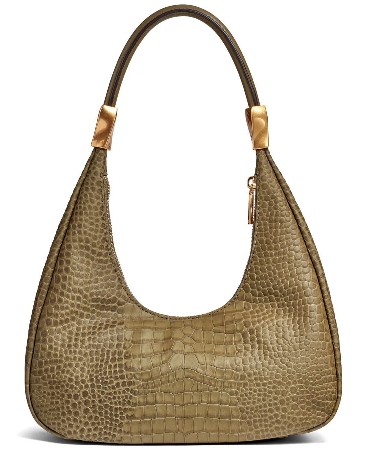 Shop Donna Karan Quogue Embossed Croco Leather Small Hobo Shoulder Bag