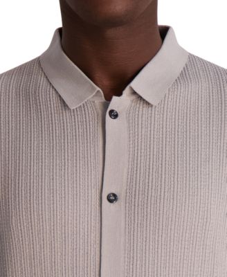 Men's Knit Cardigan Polo Shirt