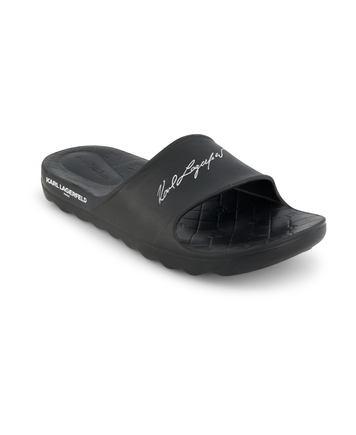 Karl Lagerfeld Men's Signature Logo Print Slides