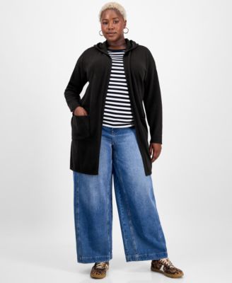 Charter Club - Plus Size Hooded Cashmere Cardigan