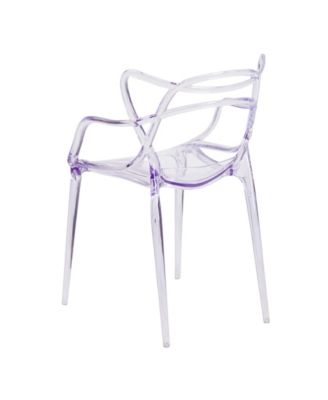 Acrylic Dining Arm Chair with Open Back for Modern Table Seating