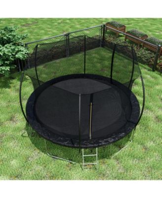 Streamdale 14FT Trampoline (Double-side color pad), Trampoline for Kids and Adults with Enclosure Net and Ladder,Curved fence pole