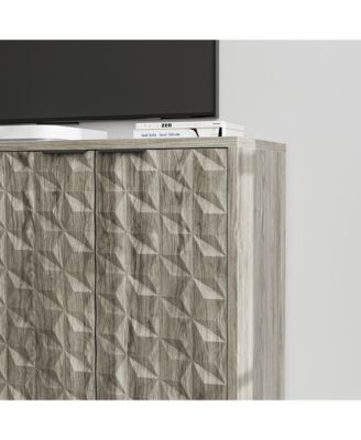 Modern Grey Buffet Cabinet with 4 Doors