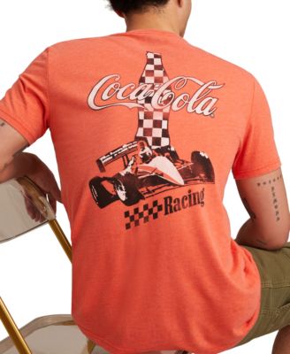 Мужская футболка с графическим принтом Coca-Cola Racing Team от бренда Lucky с коротким рукавом и круглым вырезом