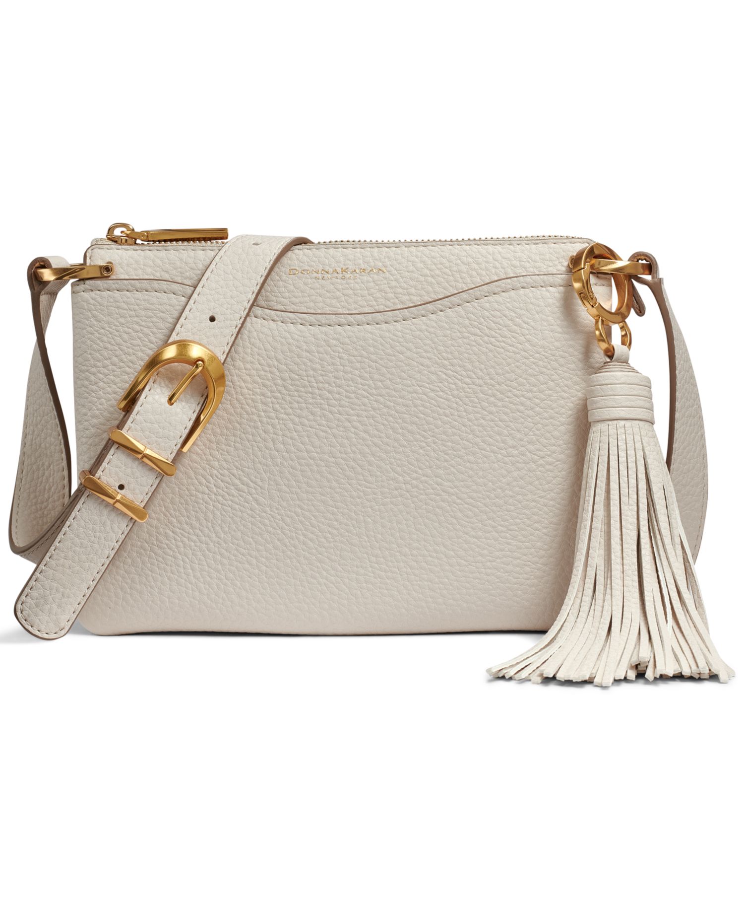 Glenwood Zippered Leather Small Crossbody with Tassel Detail