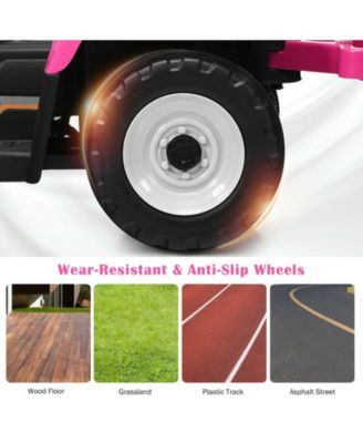 12V Ride on Tractor with 3-Gear-Shift Ground Loader for Kids 3+ Years Old