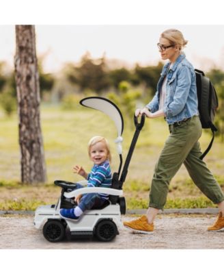 3-In-1 Kids Ride on Mercedes Benz G350 Push Car with Canopy