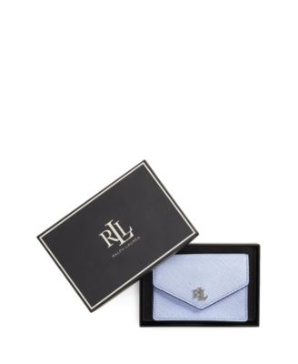 Textured Leather Small Flap Card Case