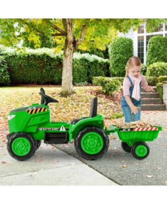 12V Kids Ride On Tractor with Trailer and Remote Control