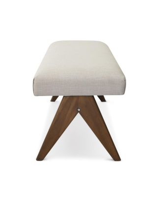 Breakfast Nook Bench Cushioned Dining Bench with V-Shaped Legs