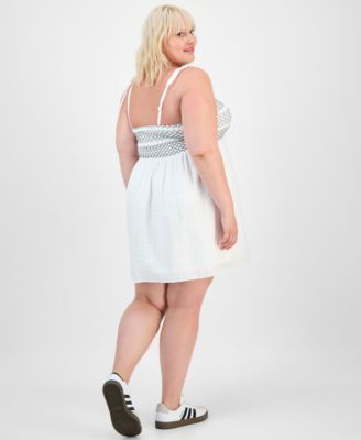 Trendy Plus Two-Tone Smocked-Bust Dress