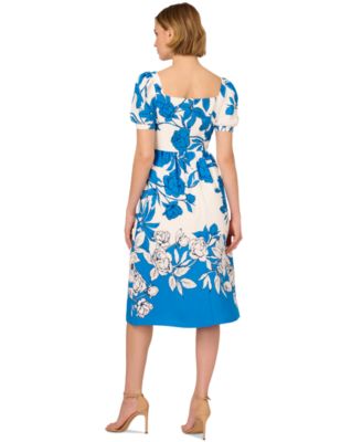 Женское платье А-силуэта с квадратным вырезом и цветочным принтом Adrianna Papell