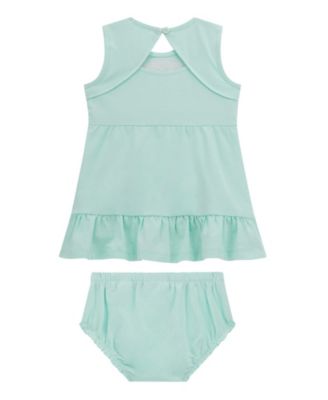 Baby Girls 2-Piece Sleeveless Dress and Coordinating Bloomer Set