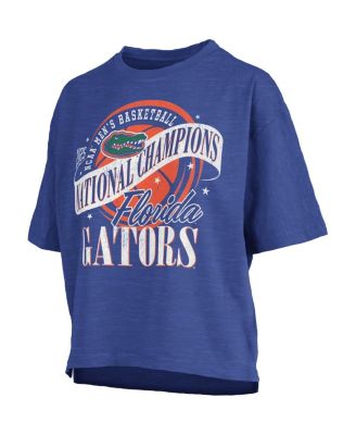 Women's Royal Florida Gators 2025 NCAA Men's Basketball National Champions World Ball Motley Crew Oversized Slub T-Shirt