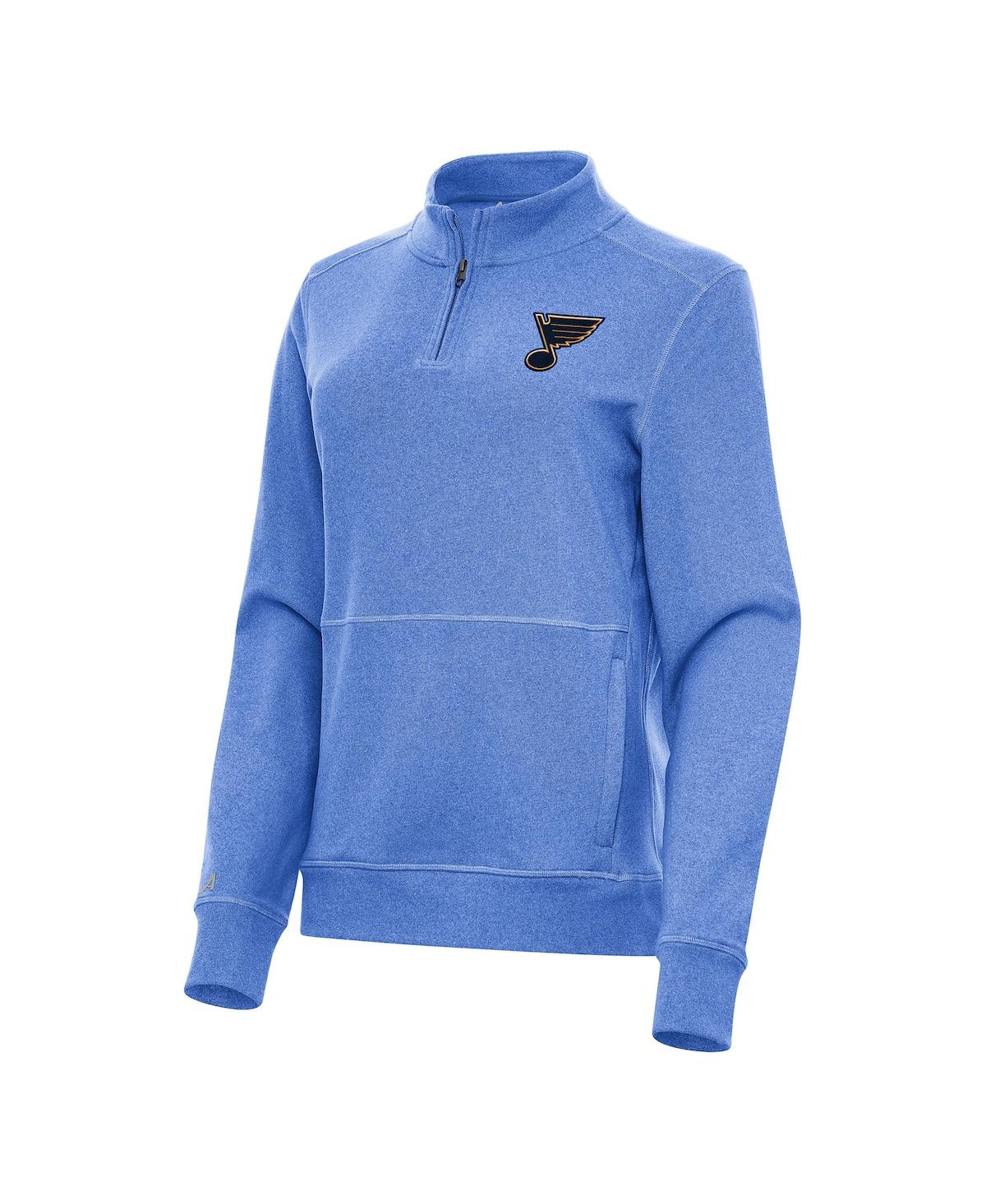 Women's Heather Royal St. Louis Blues Crush Quarter-Zip Fleece Sweatshirt - Heather Royal