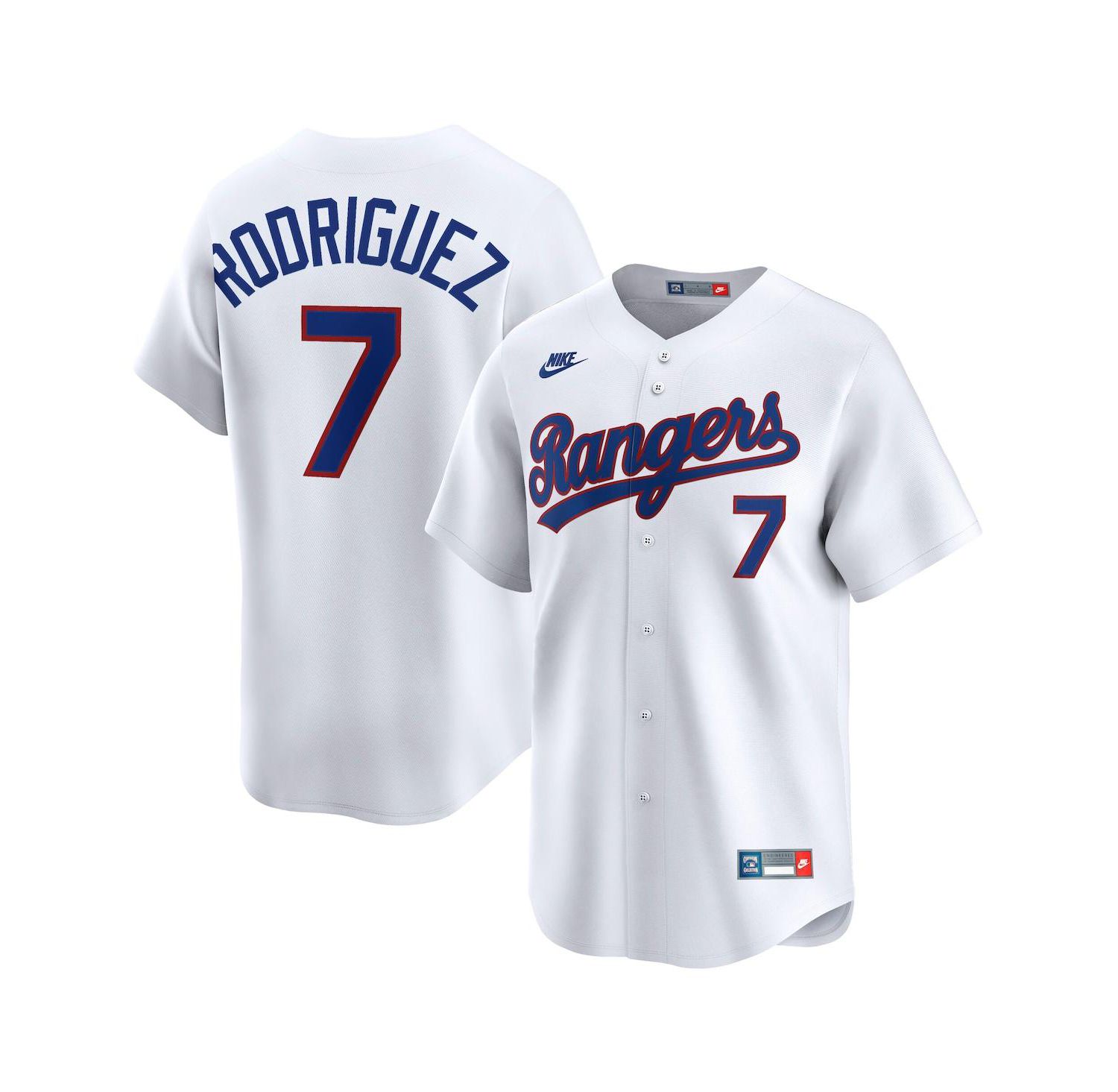 Men's Ivan Rodriguez White Texas Rangers Throwback Cooperstown Collection Limited Jersey