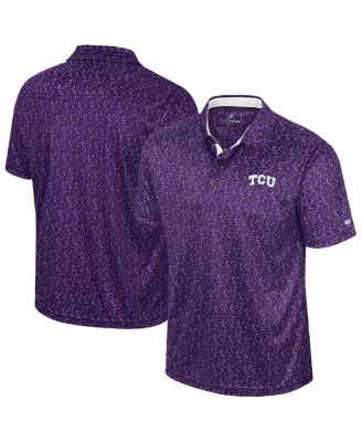 Colosseum - Men's Purple TCU Horned Frogs Sublimated Golf Polo Shirt