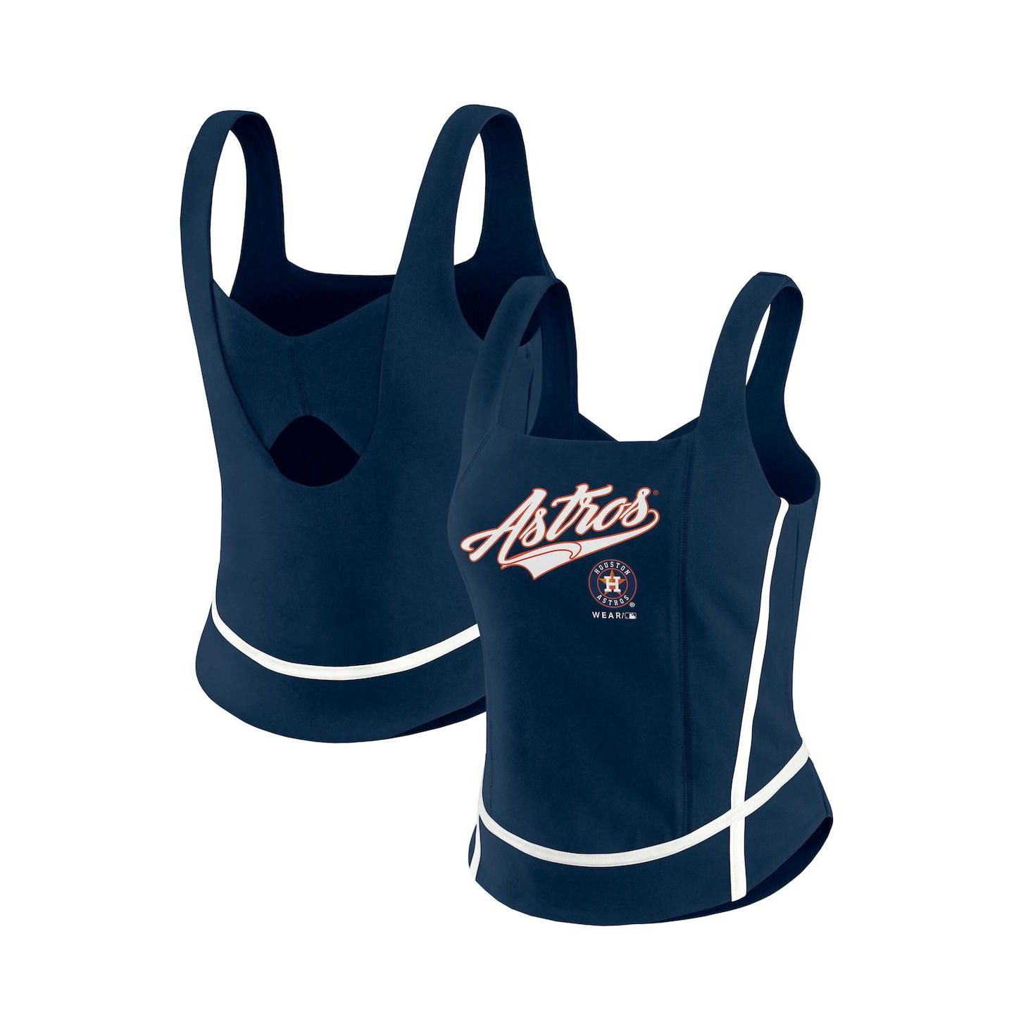 Женский топ WEAR by Erin Andrews Navy Houston Astros Square Neck — фото 1