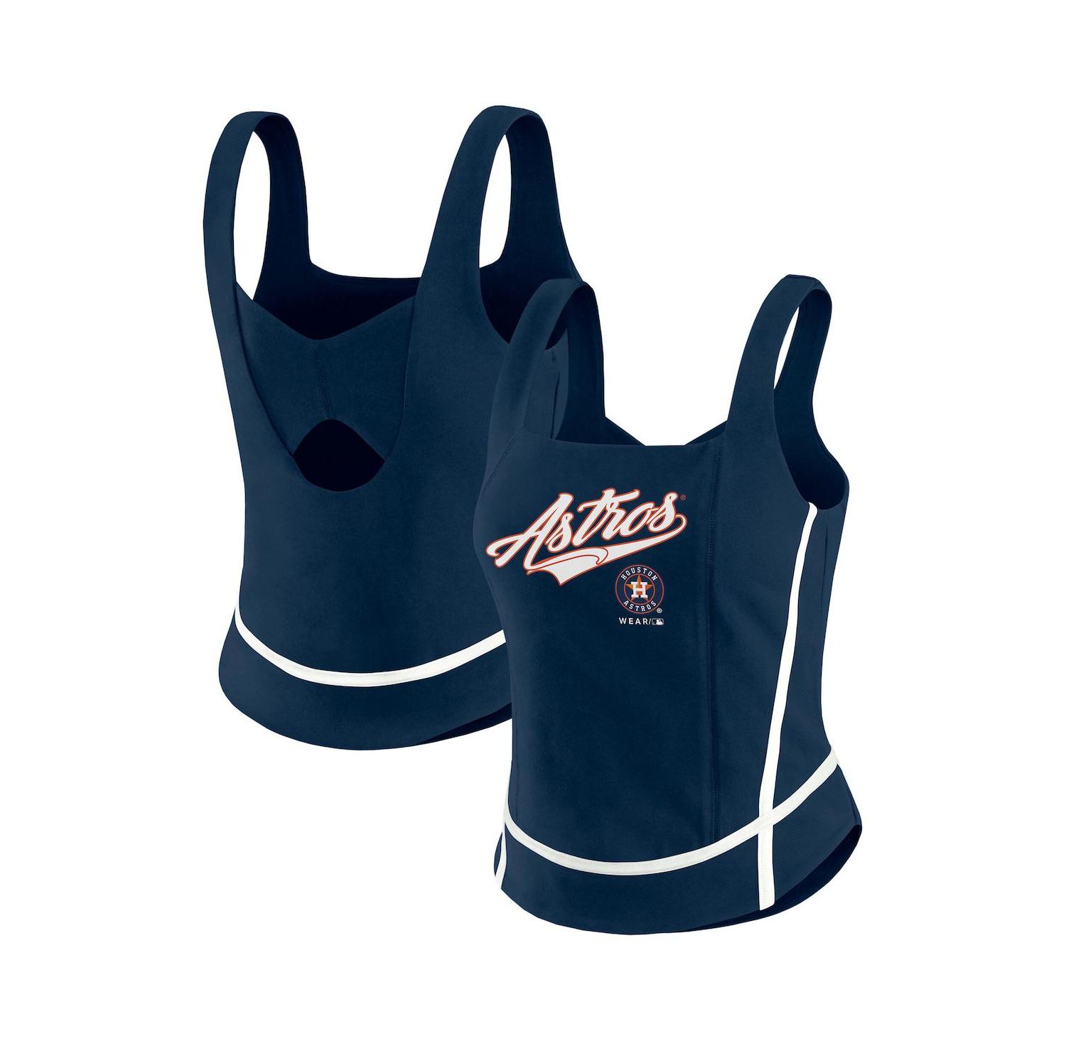 Women's Navy Houston Astros Square Neck Tank Top