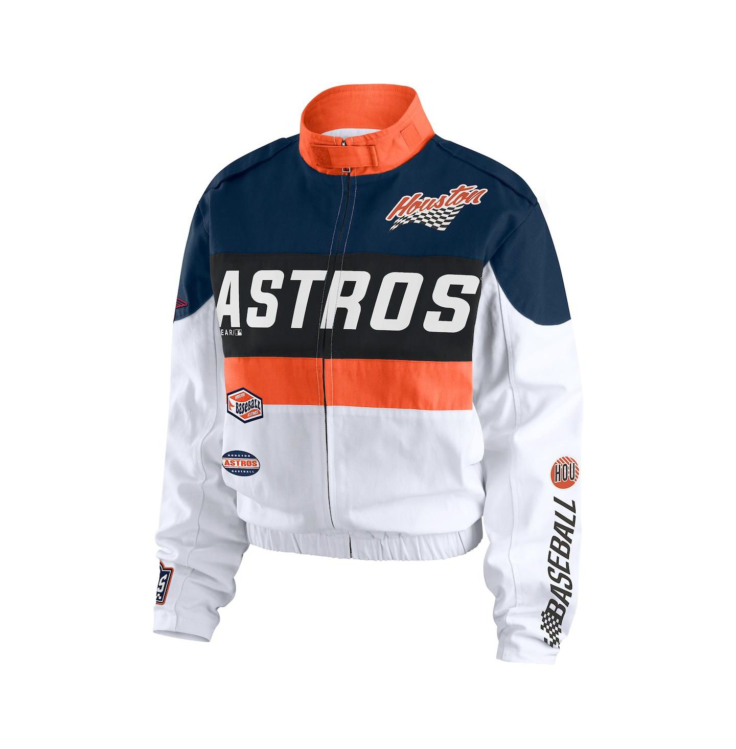 Женская куртка WEAR by Erin Andrews Orange/White Houston Astros Racing Full-Zip — фото 3
