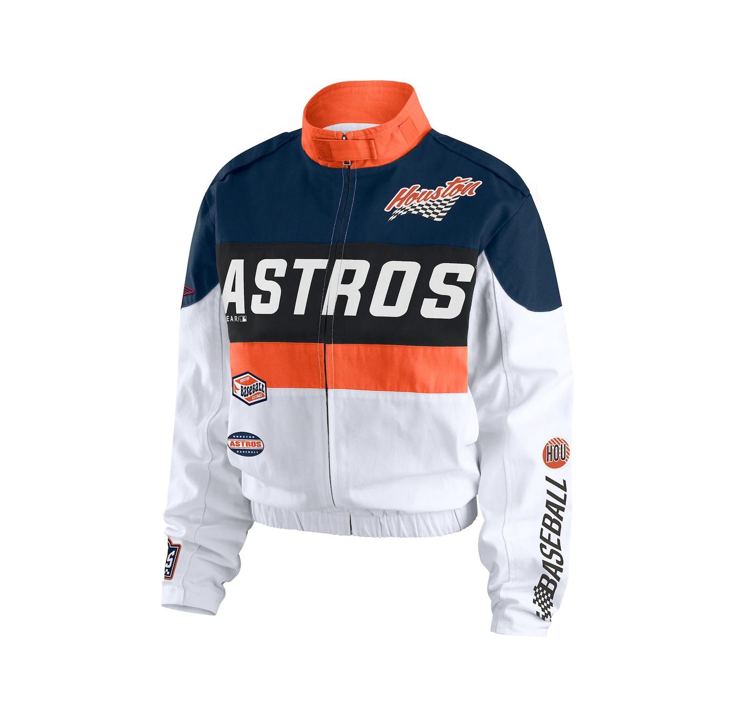 Women's Orange/White Houston Astros Racing Full-Zip Jacket