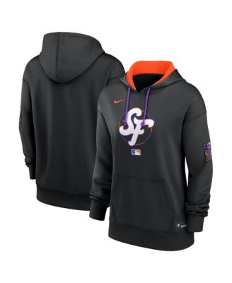 Женский черный пуловер с капюшоном Nike San Francisco Giants 2025 City Connect из аутентичной коллекции Performance.