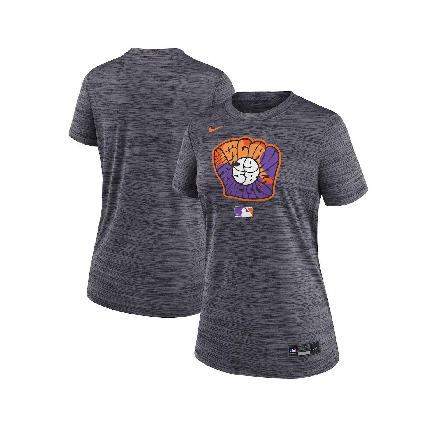 Women's Heather Black San Francisco Giants 2025 City Connect Authentic Collection Velocity Performance T-Shirt