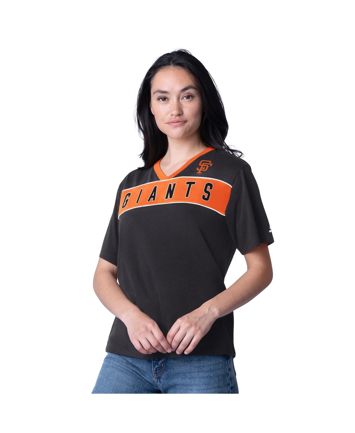 Shop Starter Women's Black San Francisco Giants Game Day V-neck T-shirt