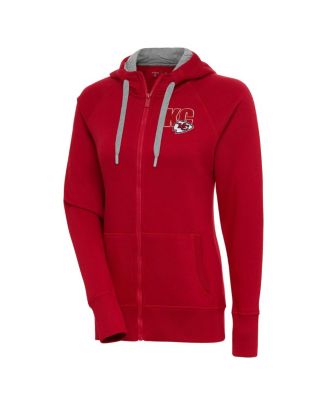 Antigua Womens Red Kansas City Chiefs Victory Full-Zip Hoodie 16190₽