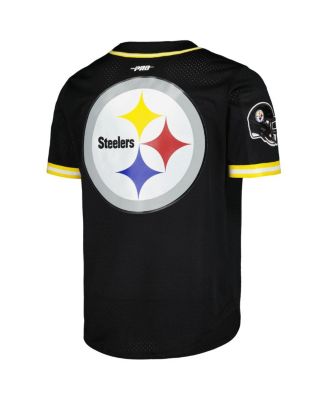 Мужская бейсбольная майка Pro Standard от T.J. Watt Black Pittsburgh Steelers из сетчатой ткани на пуговицах