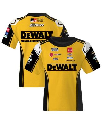 Joe Gibbs Racing Team Collection - Big Boys and Girls Yellow Christopher Bell DeWalt Uniform T-Shirt