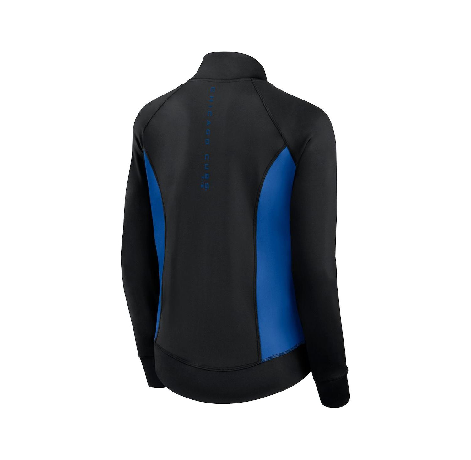 Women's Black Chicago Cubs Studio Fitted Full-Zip Gym Track Jacket
