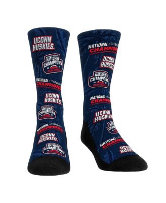 Мужские и женские носки Rock 'Em Navy UConn Huskies 2025, национальные чемпионы NCAA по баскетболу среди женщин, Универсальные экипажные носки