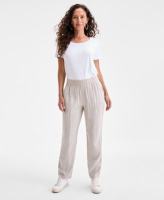 Style & Co - Petite Mid Rise Pull-On Ankle Pants