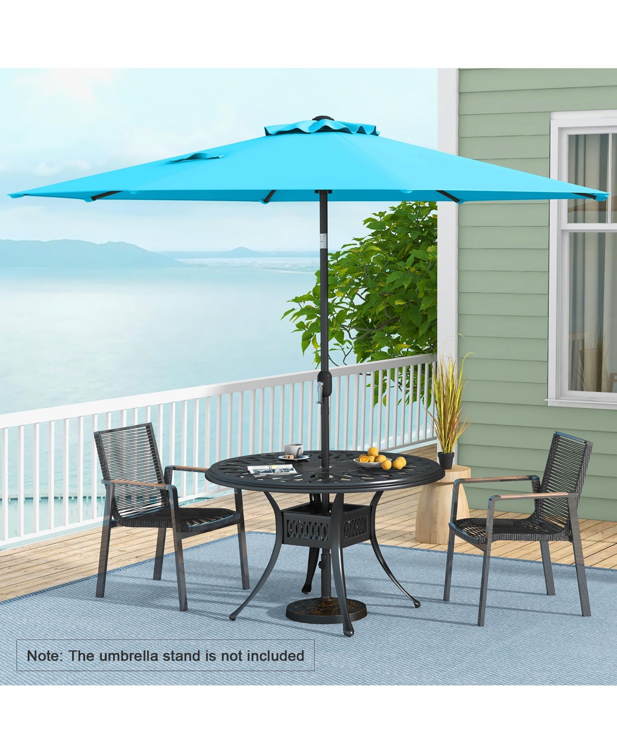 Gymax 300 Cm Patio Umbrella Heavy Duty Market w/ Tilt Mechanism Crank Handle