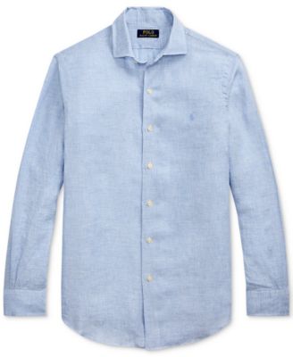 Men's Classic-Fit Houndstooth Linen Shirt