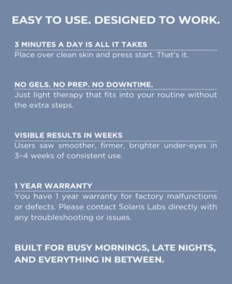 Solaries Laboratories NY LED Light Therapy + Targeted Vibration Eye Rejuvenation Device