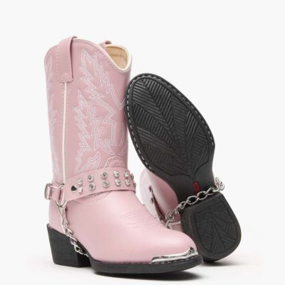 Kids Lil' Pink Rhinestone Western Boot