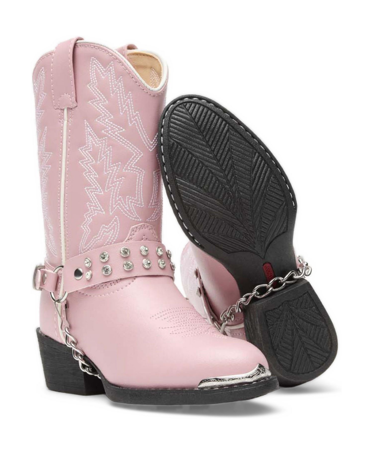 Lil' Little Kid Pink Rhinestone Western Boot