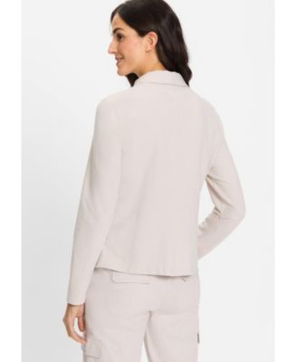 Women's Linen Mixed Media Jacket