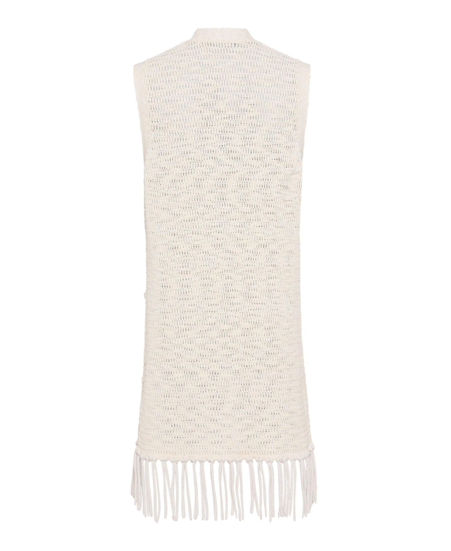 Women's Longline Fringe Trim Vest