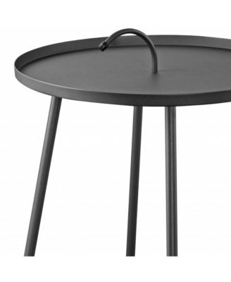 Contemporary Round Accent Table in Stainless Steel