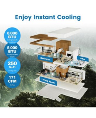 8000 BTU Portable Air Conditioner with Remote Control