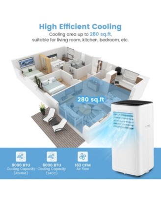 9000 BTU Air Conditioner with Dehumidifier and 24H Timer