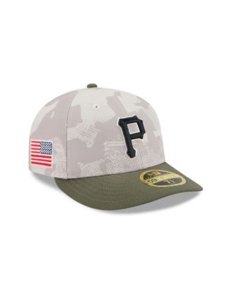 Мужская светло-бежевая/оливковая шляпа New Era Pittsburgh Pirates 2025, посвященная Дню Вооруженных сил, с низким профилем, 59-дюймовая приталенная шляпа