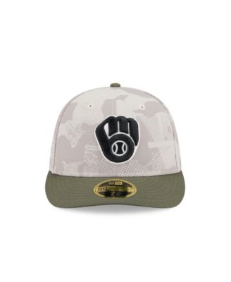 Men's Light Beige/Olive Milwaukee Brewers 2025 Armed Forces Day Low Profile 59FIFTY Fitted Hat