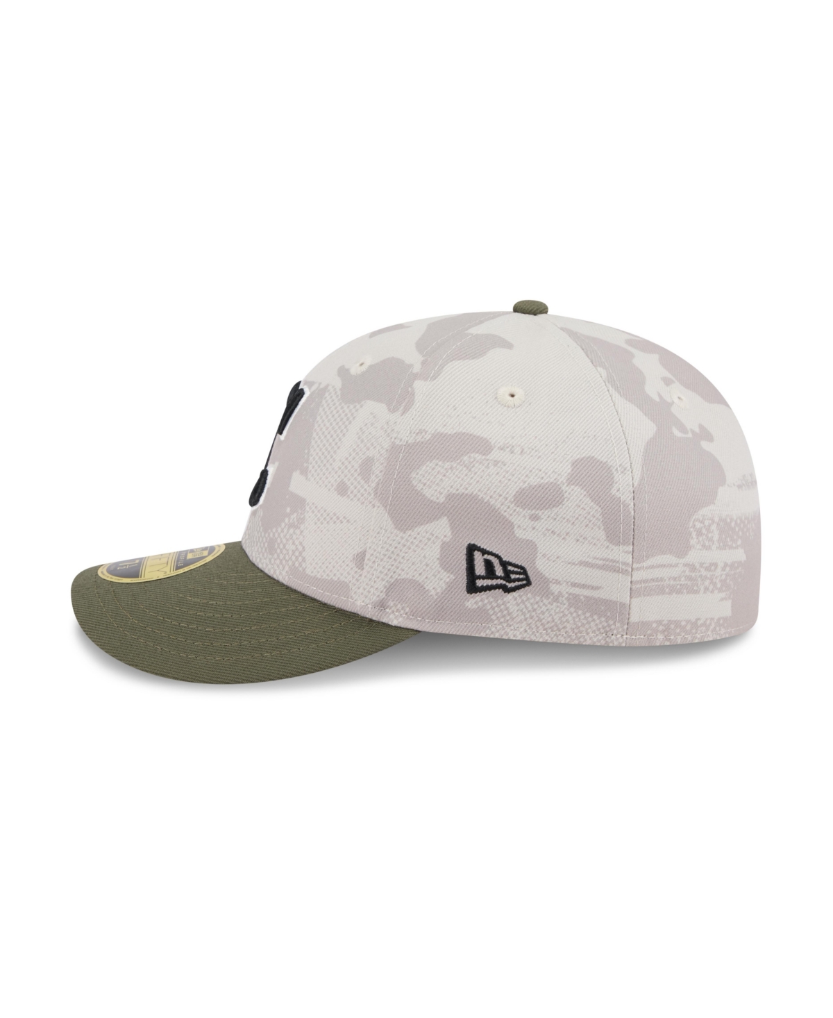 Shop New Era Men's Light Beige/olive Cleveland Guardians 2025 Armed Forces Day Low Profile 59fifty Fitted Hat