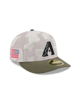 Мужская светло-бежевая/оливковая шляпа Arizona Diamondbacks 2025 года выпуска, посвященная Дню Вооруженных сил, с низким профилем, 59-дюймовая приталенная шляпа.