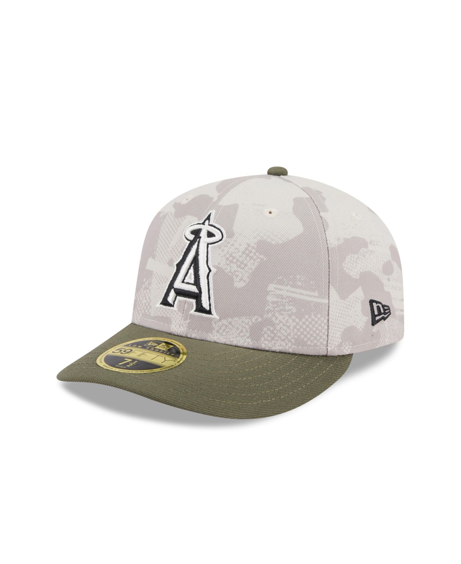 Men's Light Beige/Olive Los Angeles Angels 2025 Armed Forces Day Low Profile 59FIFTY Fitted Hat